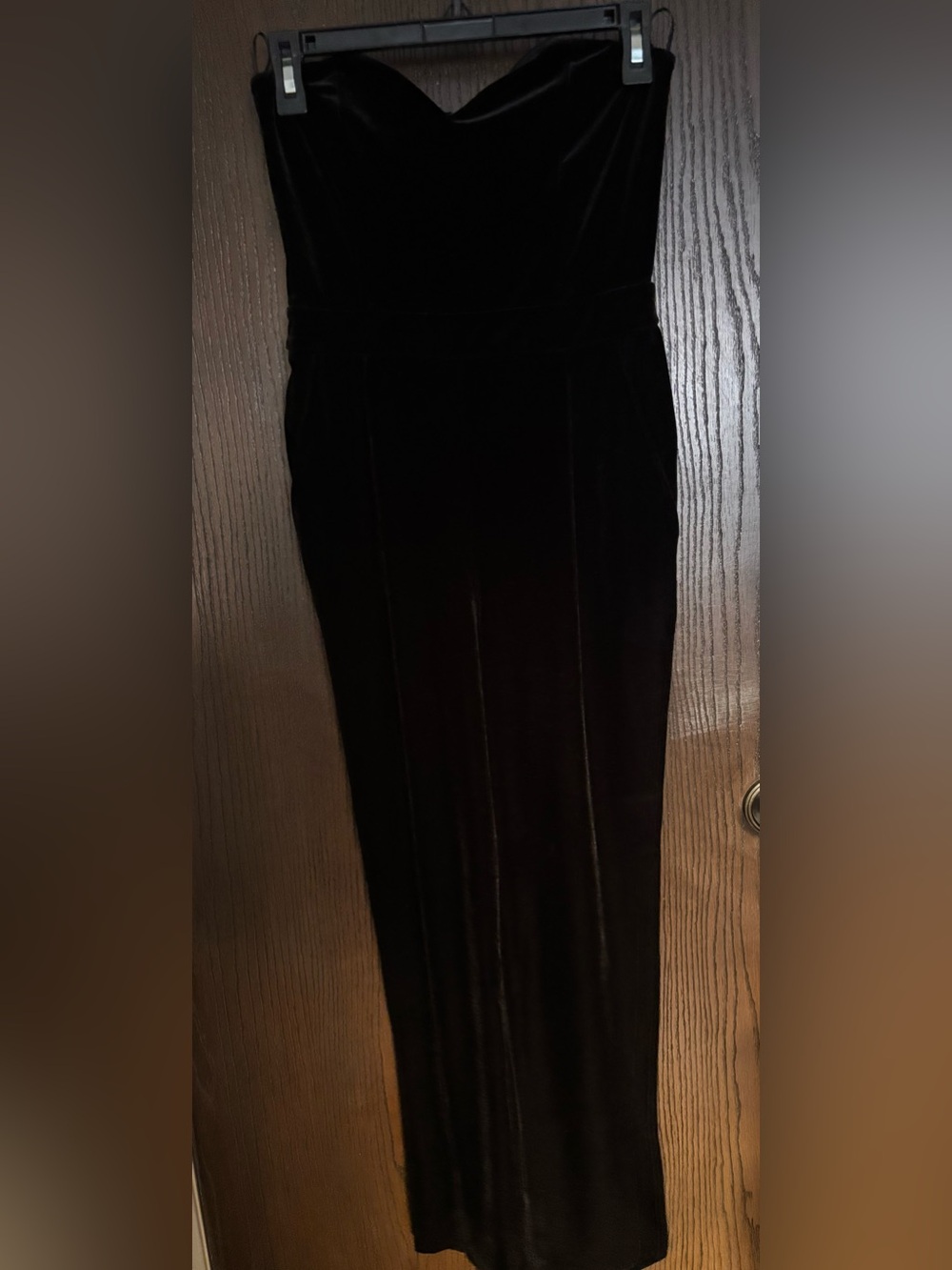 Express Strapless Velvet Evening Jumpsuit- Black
